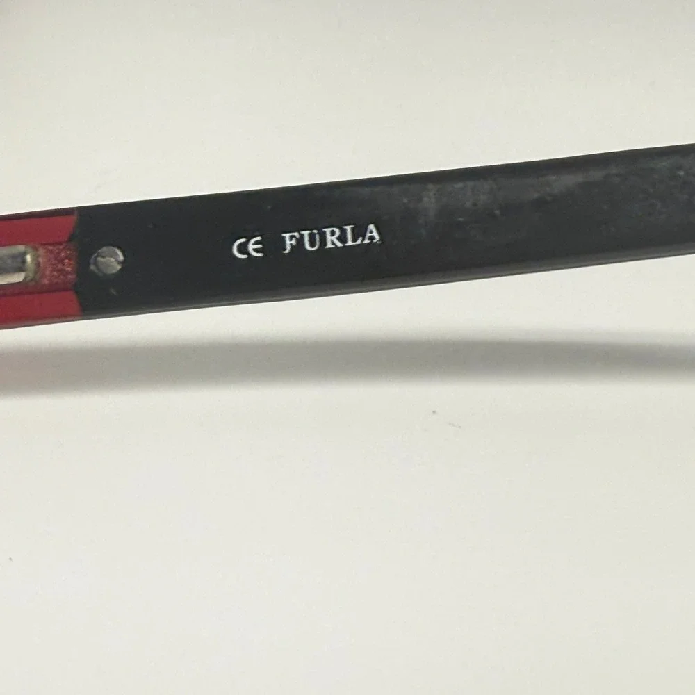 Furla Viktoria VU4644S Eyeglasses Black Red Rectangular Frames 0700 135 Designer